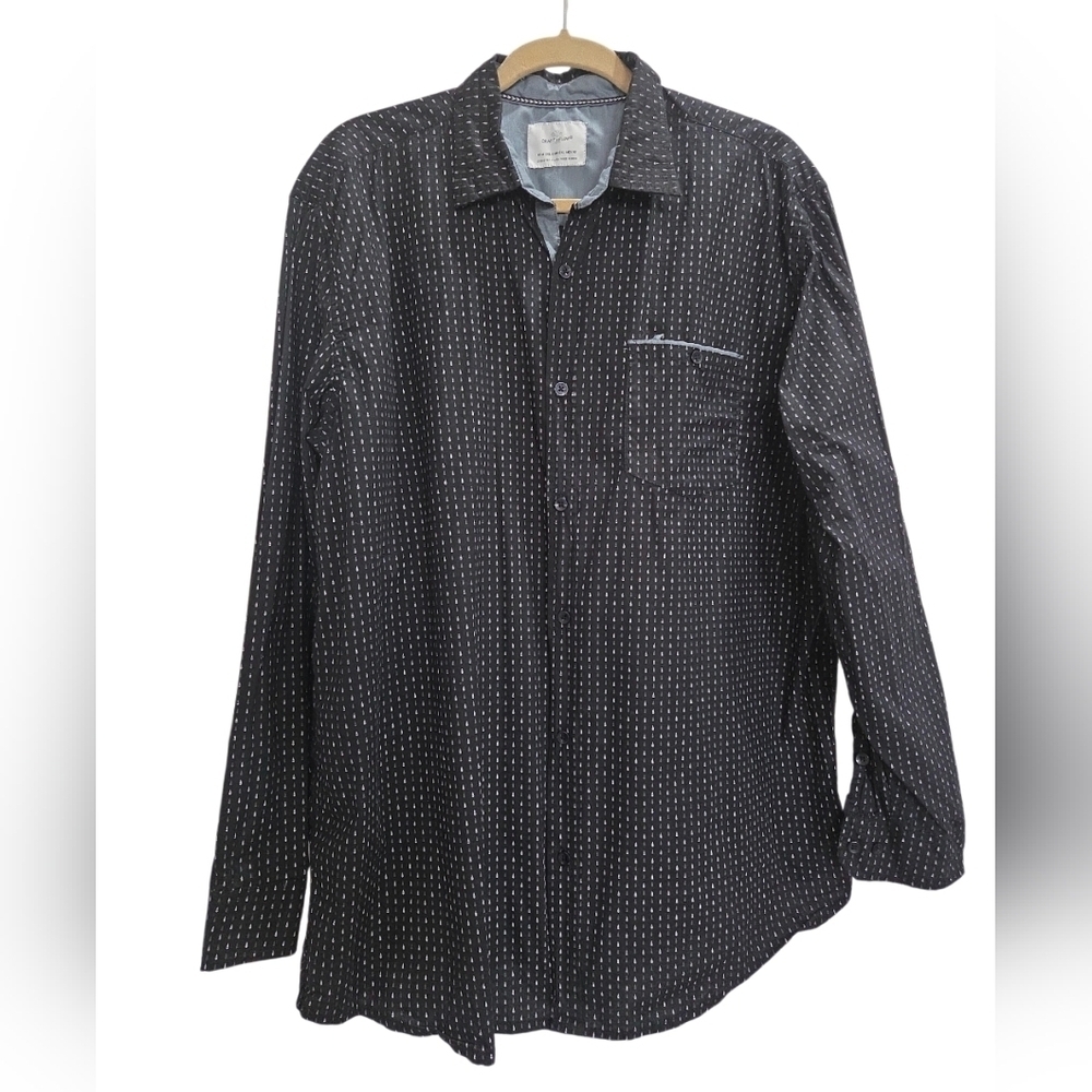 Craft+Flow Mens Black Button Down Shirt, SIZE 2XL